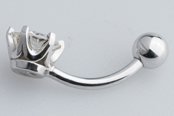 Пирсинг в дизайне Tiffany с камнем 1 карат (синтетическим бриллиантом)