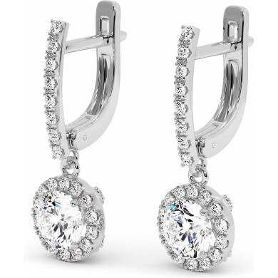 Вечерние серьги с лабораторными бриллиантами