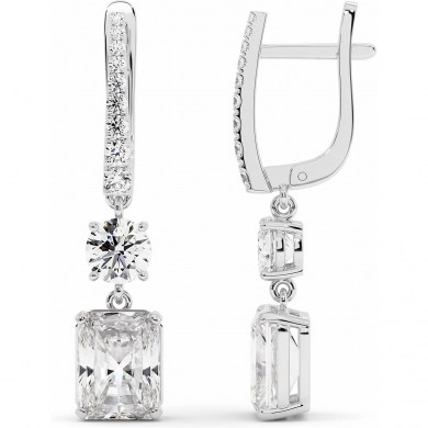Роскошные серьги Chloe с бриллиантами огранки радиант на 10 карат