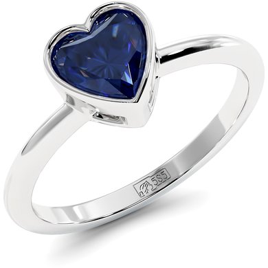  Кольцо с сапфиром огранки сердце  в глухой оправе Candy 1,2  карат